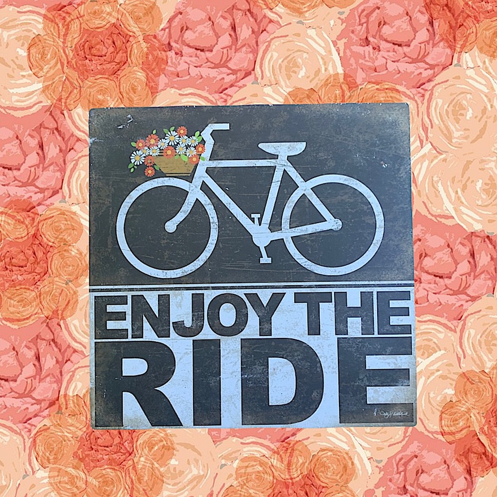 Wooden block bicycle decor “enjoy the ride”